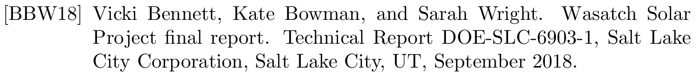 BibTeX example: techreport citation style alpha
